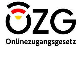 Hier ist das farbige Logo des OZG (Onlinezugangsgesetz) zu sehen.